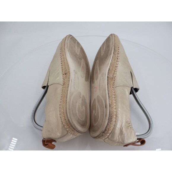 Gentle Souls Lizzy -Line Sporty Flats Women's Size 9.5 Gold Leather Espadrilles - Picture 7 of 11
